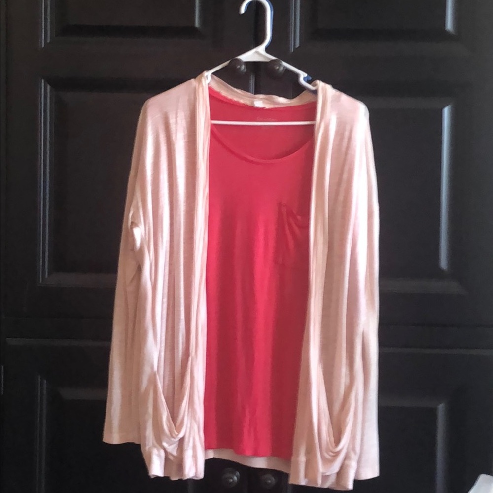 Calvin Klein Pink Shirt & Cardigan